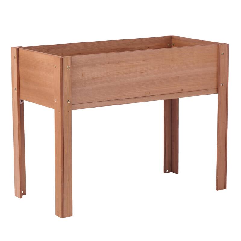 Natural Elevated Planter Box for Outdoor Use with Eco-Friendly Finish