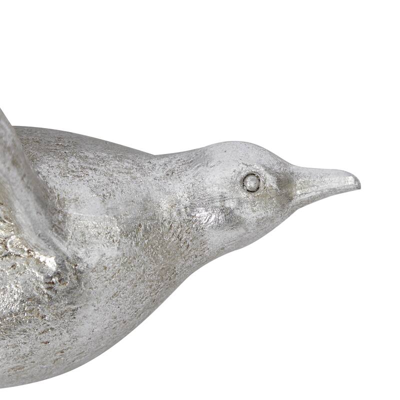 Polystone Bird Distressed 3D Floating Home Wall Decor - Set of 3 Dark Brown, Silver, Gold - Roche River Decor