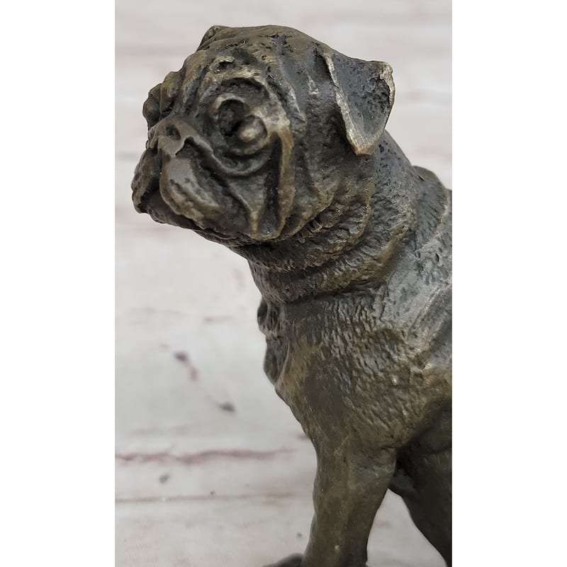 Pug Imitative Dog Bronze Miniature Statue Sculpture Figure Original Art 4 Inches X 4 Inches