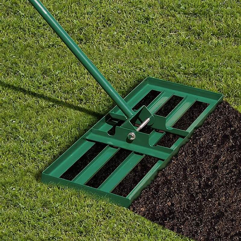 30'' x 10'' Garden Lawn Leveling Rake Heavy Duty Level Lawn Tool