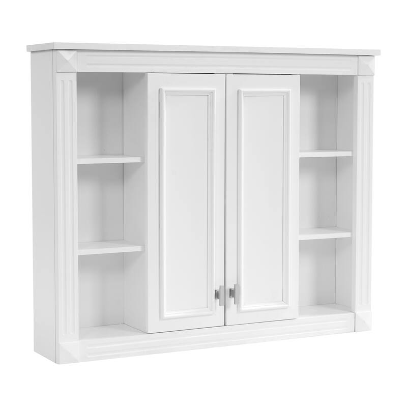 Roomfitters 36x28 Inch Medicine Cabinet, Wall Mounted Bathroom Mirror Cabinet with Adjustable Shelf & Soft-Closing Hinges, White