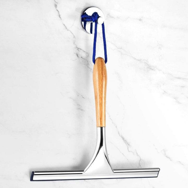ToiletTree Products All Purpose Bamboo Stainless Steel Squeegee - Rust Proof Deluxe Squeegee with Hanging Hook