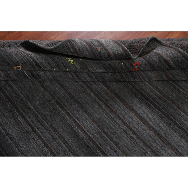 Hand Knotted Oriental 100% Wool Carpet Tribal Tribal Greys & Charcoal Gabbeh Area Rug - 8' 2'' X 8' 3''