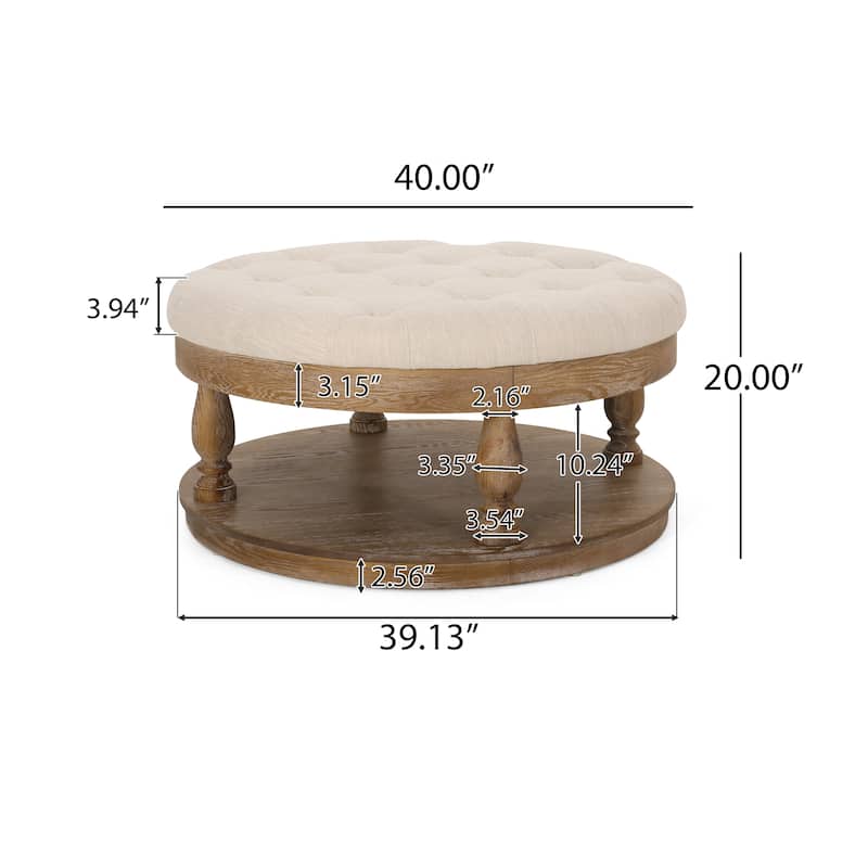 Hewlett Contemporary Fabric Round Ottoman by Christopher Knight Home
