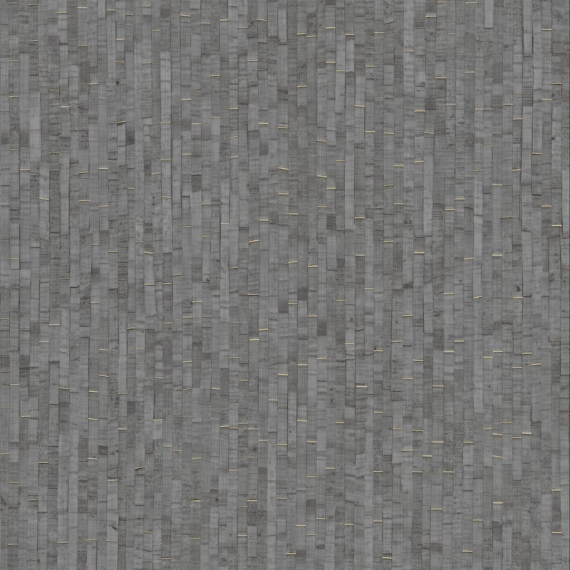Veer Decor Faux Natural Straw Wallpaper - Charcoal