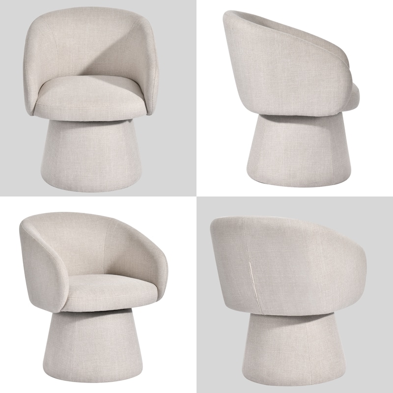Modern 24.8" Upholstered Swiveling Dining Chair