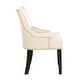 preview thumbnail 30 of 30, SAFAVIEH Lotus Nailhead Leather Dining Chair Set of 2, Transitional - 21.7" x 25.2" x 34.6"