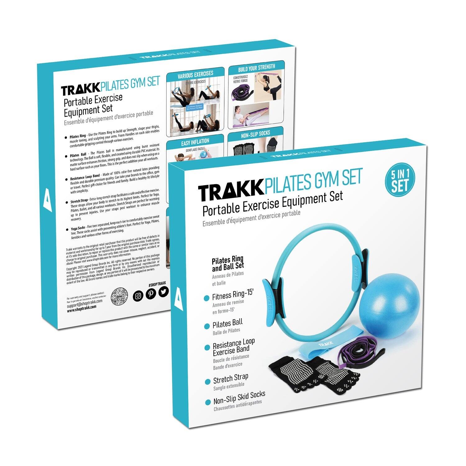 TRAKK 5 in 1 Complete Pilates Gym Set, Portable Exercise Equipment Set ... image.