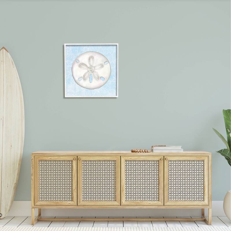 Stupell Sand Dollar Aquatic Waves Pattern Framed Giclee Art by Diannart