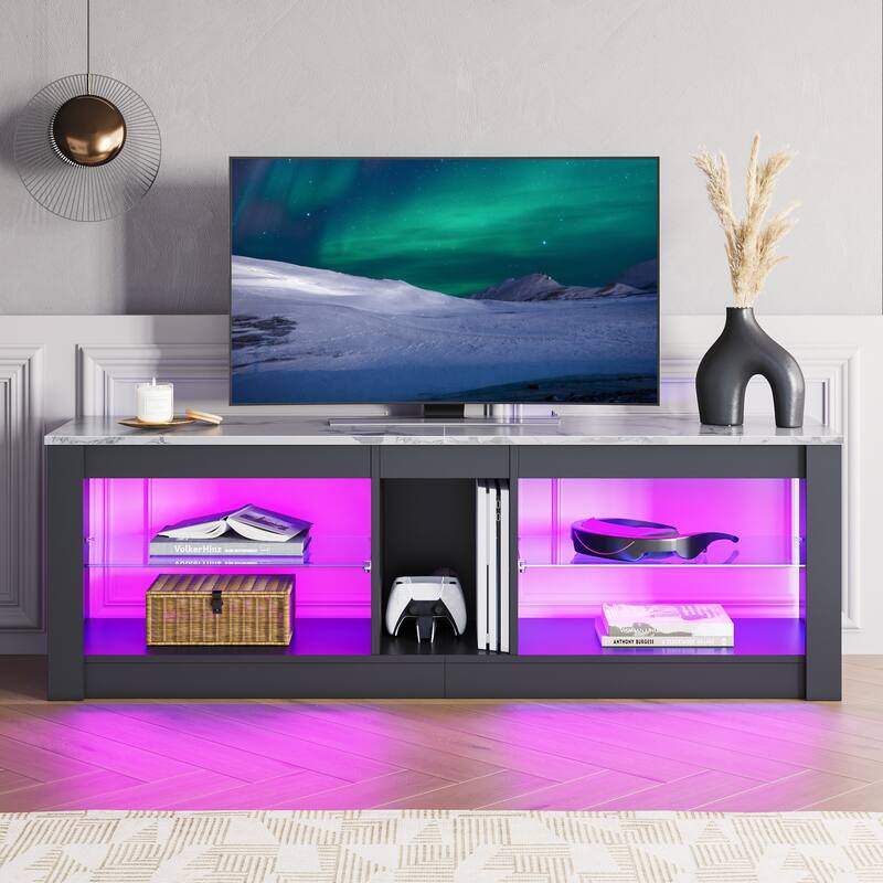 55 inch Entertainment Center LED TV Stand up to 65 Inch TVs for Living Room - 55 inches
