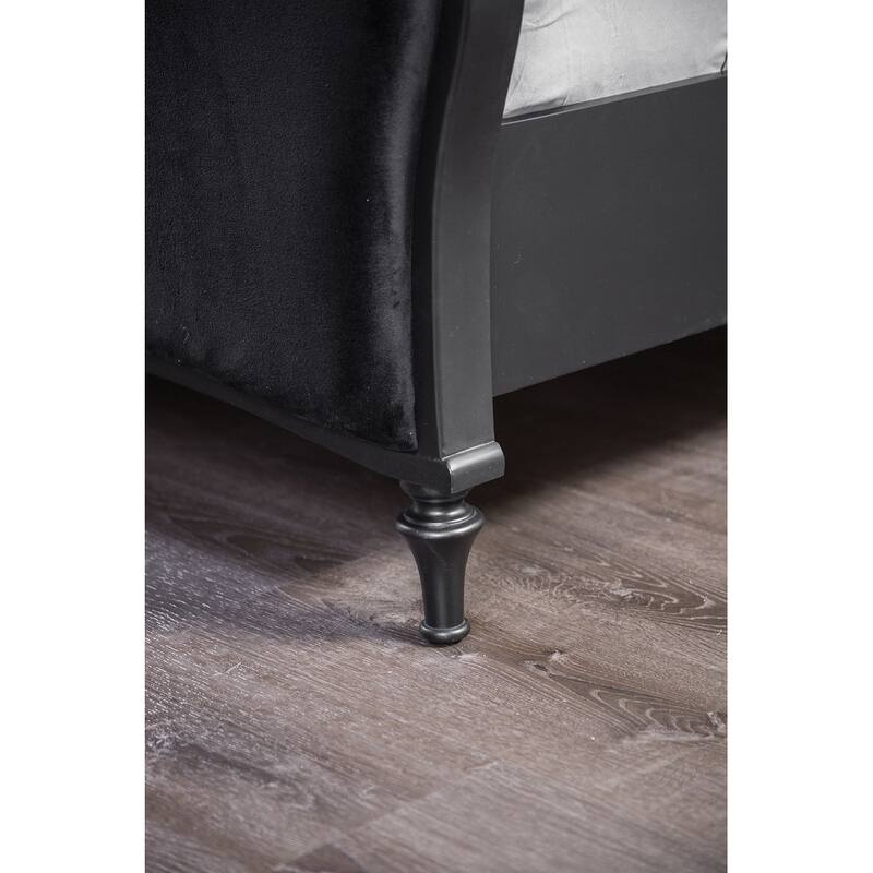 Luxury Glam Black Bedroom Furniture Collection Bed Nightstand Mirror Dresser Chest