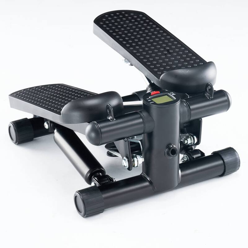 Home stepper machine, twist the stepper and resistance band - Black