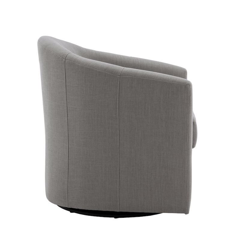Anna Upholstered Swivel Barrel Accent Chair
