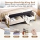 preview thumbnail 3 of 10, 66" Storage Bench for Bedroom End of Bed with Double Lids and Gold Legs
