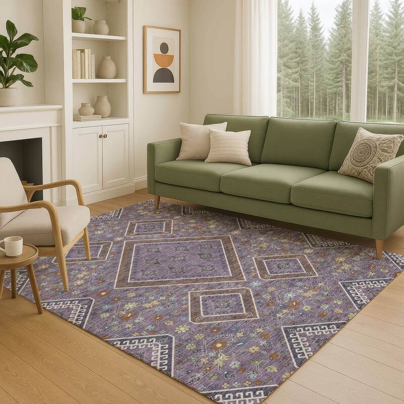 Machine Washable Indoor/ Outdoor Boho Milli Chantille Rug