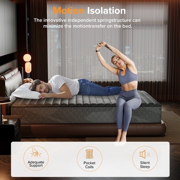 Babo Care 8"T/TXL 12"F/Q/K Cooling Medium Hybrid Memory Foam Mattress In a Box