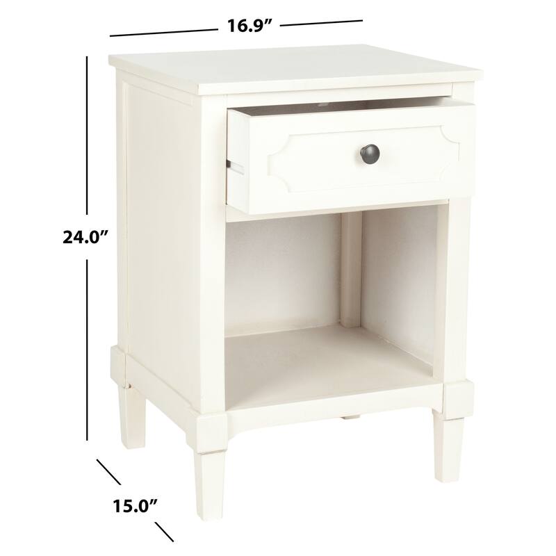 SAFAVIEH Doshia Grey Storage Side Table - 16.9" x 15" x 24" - 17Wx15Dx24H