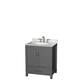 Option Dark Gray, White Carrara Marble Top, Chrome Trim