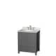 Option Dark Gray, White Carrara Marble Top, Chrome Trim