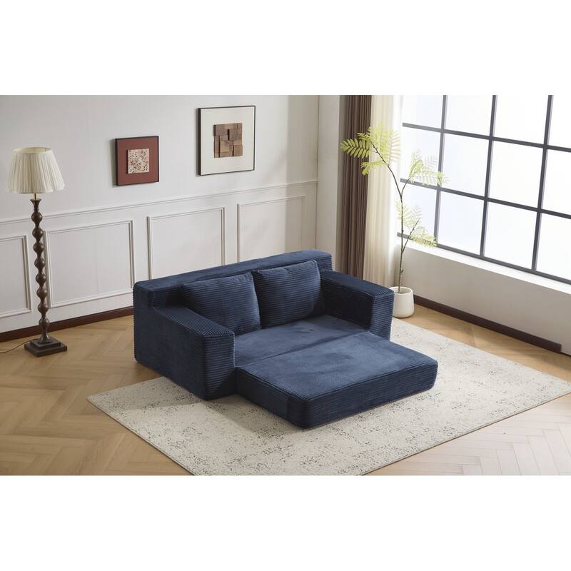 Loveseat Sofa, Comfortable Deep Seat Sofa Bed, Modern Small Corduroy Couch for Living Room Bedroom