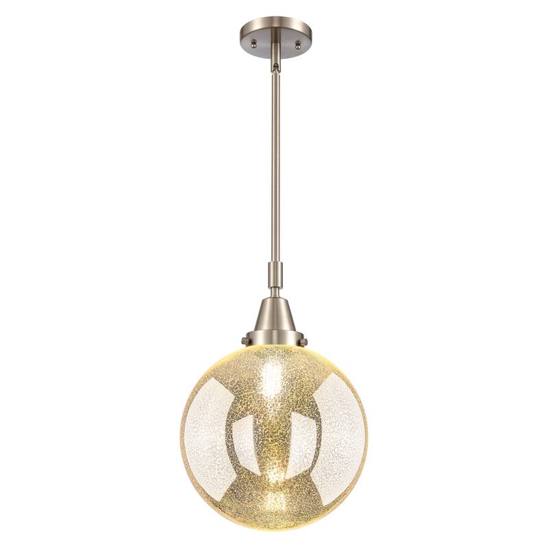 Innovations Lighting Downtown Urban - Caden Beacon - 1 Light 10" Stem Hung Mini Pendant - Mercury Shade/Brushed Satin Nickel