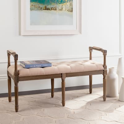 SAFAVIEH Nigjare Tufted Bench - 47.5" x 17.3" x 27" - 47.5" x 17.3" x 27" - 48Wx17Dx27H