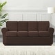 preview thumbnail 58 of 149, Subrtex 9-Piece Stretch Sofa Slipcover Sets with 4 Backrest Cushion Covers and 4 Seat Cushion Covers Oversize Sofa - Chocolate