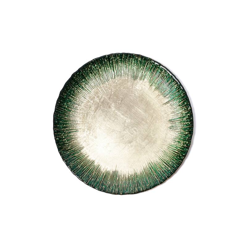 Celestial Rim Glass Dessert Plates, Set of 6