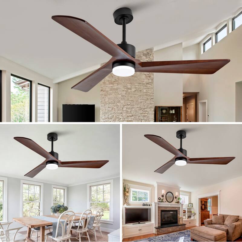 60" Ceiling Fan with Light and Remote, Quiet DC Motor, 6-Speed 5000 CFM