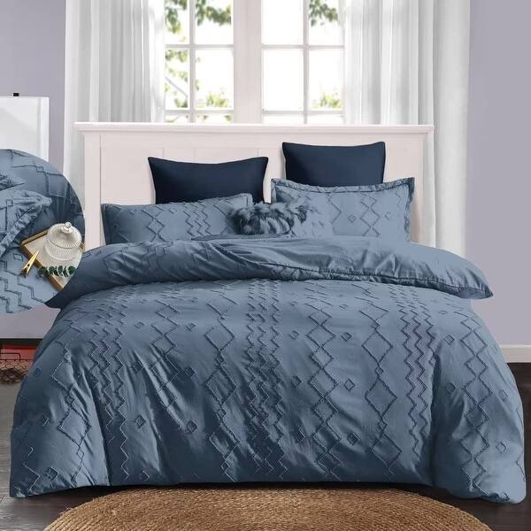 Shatex Tufted Comforters Bedding Set- 3 Piece - 3 Piece - Queen
