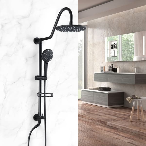 slide 2 of 11, YASINU Matte Black 2-Spray Shower System with Handshower