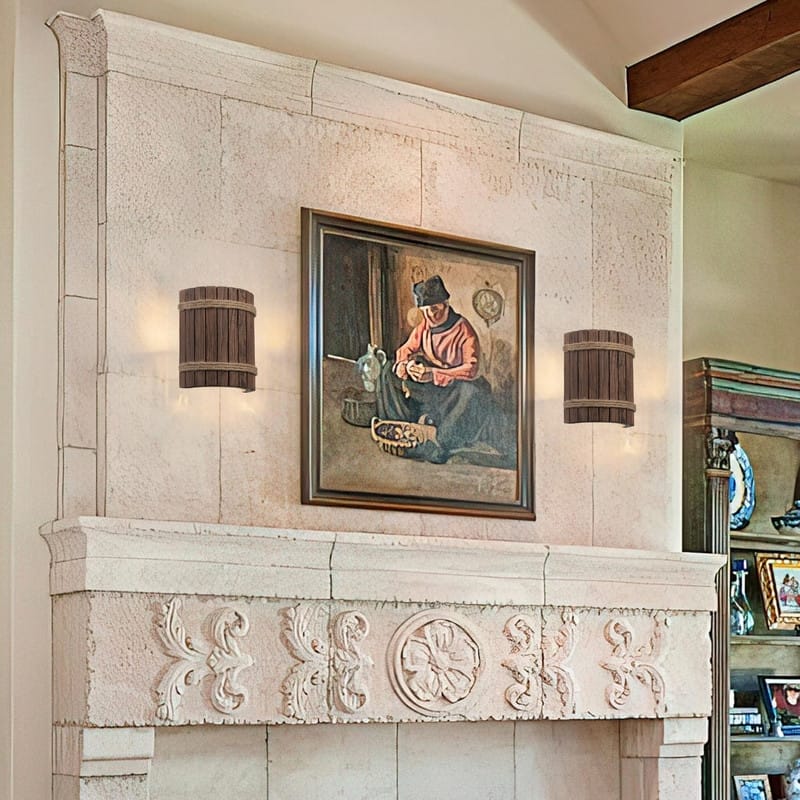 Farmhouse wall sconce wooden wall mount lights wood rustic sconces