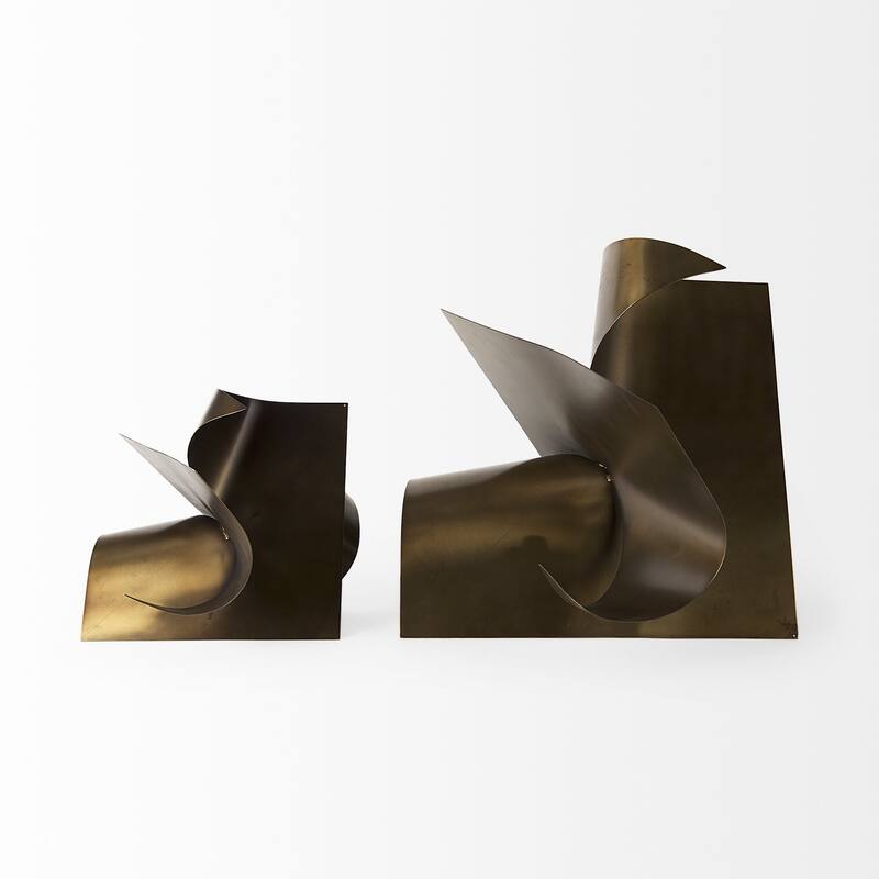 18" Contempo Antiqued Abstract Sculpture - 18"W x 18"D x 18"H