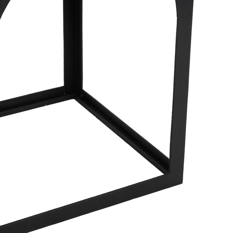 White or Black Metal Nested Side End Accent Table with Arched Cutouts (Set of 3)