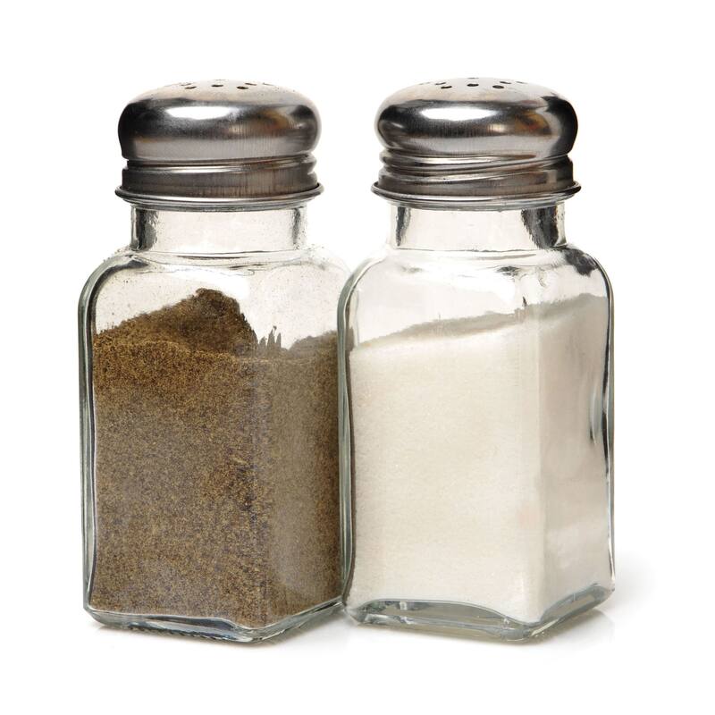 Classic 2.5-Ounce Diner Style Square Glass Salt or Pepper Shaker - Clear