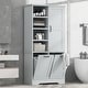 preview thumbnail 24 of 75, GDFStudio - Elijah Tall Bathroom Cabinet with Tilt-Out Laundry Hampers and Adjustable Shelves