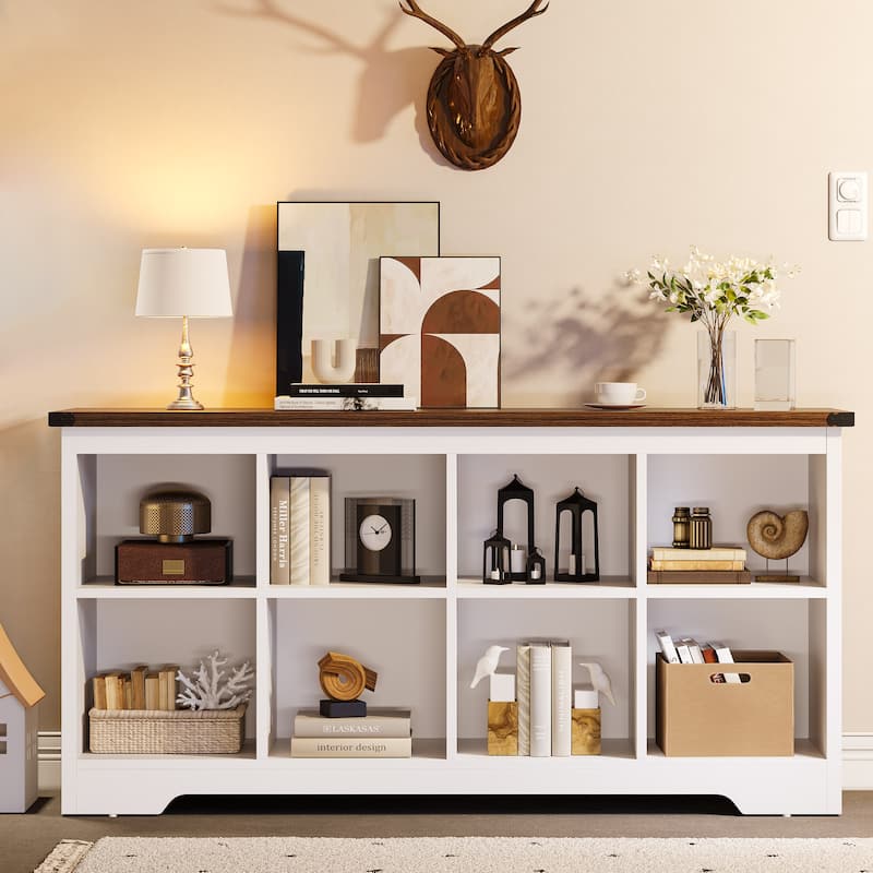 Moasis Farmhouse 6 Cube 8 Cube Storage Shelf Organizer Bookcase Cubby Cabinet