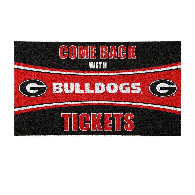 University of Georgia 28 in. x 16 in. PVC "Come Back With Tickets" Trapper Door Mat