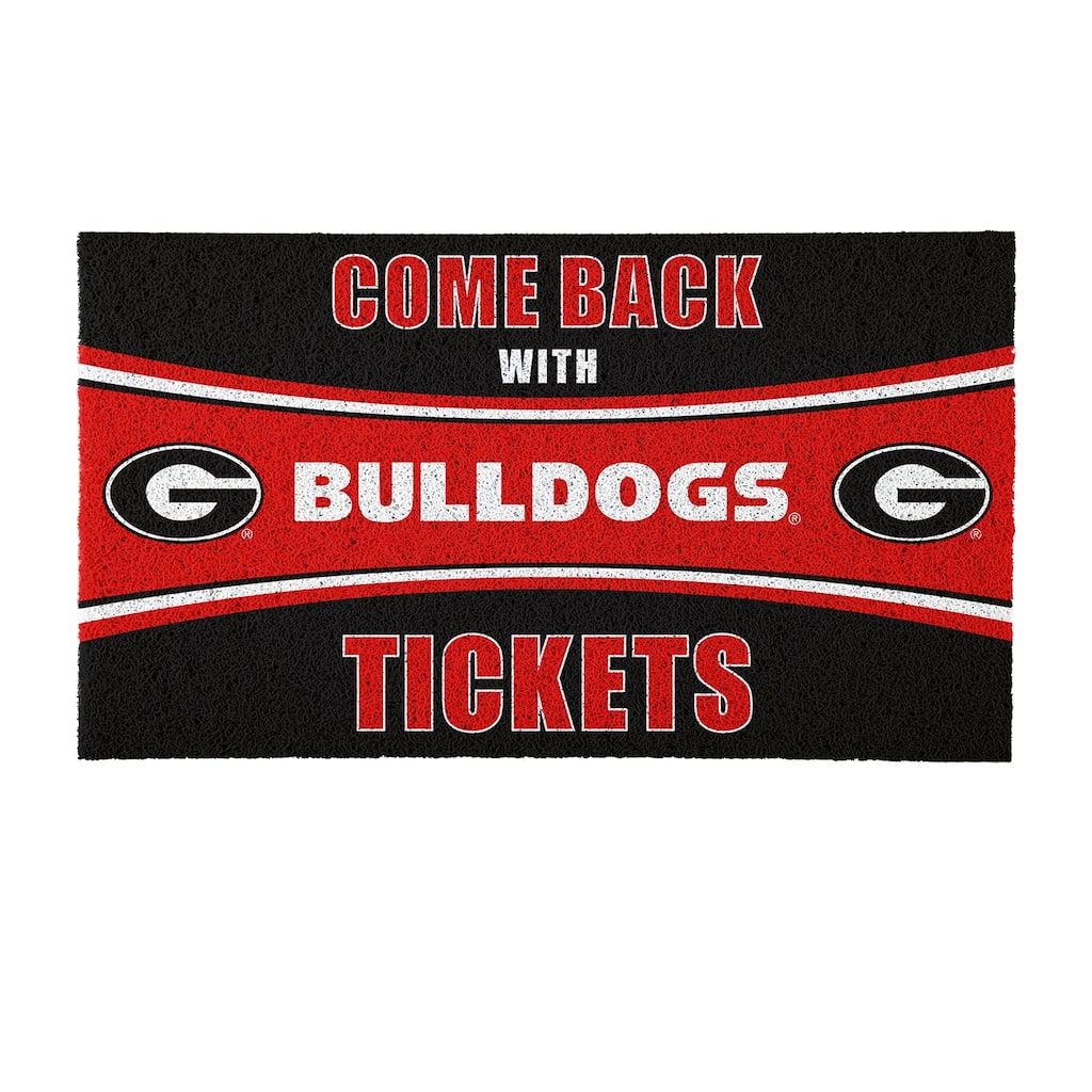 University of Georgia 28 in. x 16 in. PVC "Come Back With Tickets" Trapper Door Mat