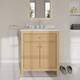 Option Tanned Oak / Giotto Quartz Top / Brushed Nickel