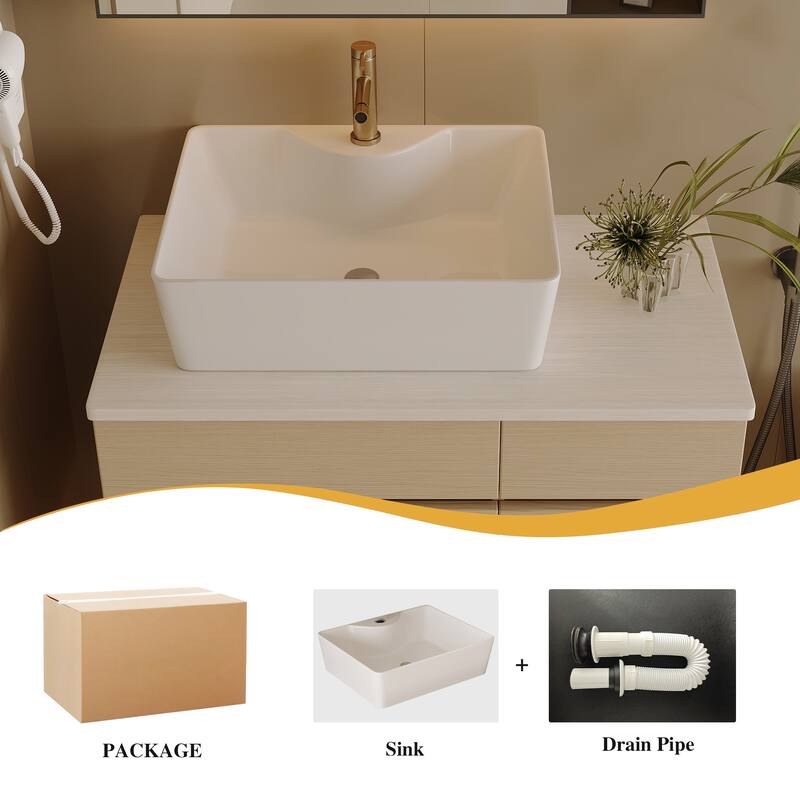 31.5 Inches Floating Single Small Bathroom Vanity with Sink