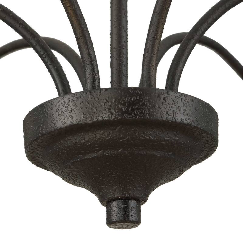 Uttermost Warwick 6 Light Matte Black Chandelier - 41.5"W x 41.5"D x 19"H