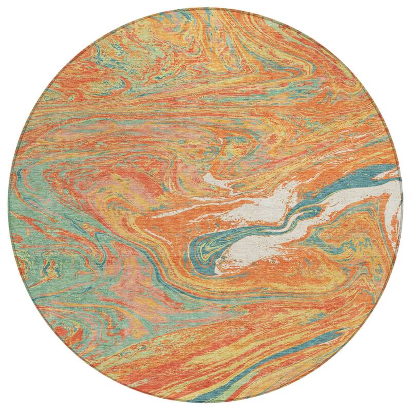 HomeRoots Abstract Transitional Rectangle Outdoor Rug