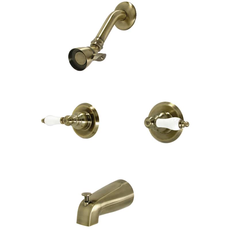 Victorian Tub and Shower Faucet - Antique Brass