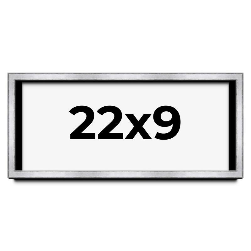 22x9 Shadow Box Frame Silver | 1.375 Inches Deep Real Wood