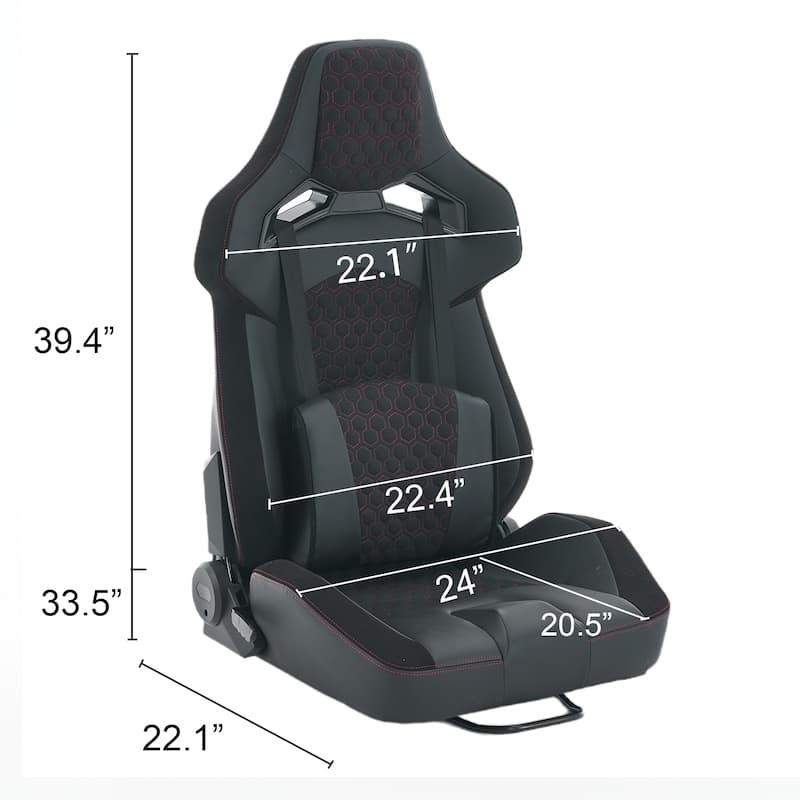Universal PVC Bucket Style Reclinable Sport PU Leather Simulator Racing Seat with Adjustable Lock Slide