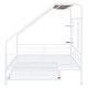preview thumbnail 34 of 38, Full Size Metal House Bed with Trundle and Roof for Kids, Boys and Girls, Bedroom