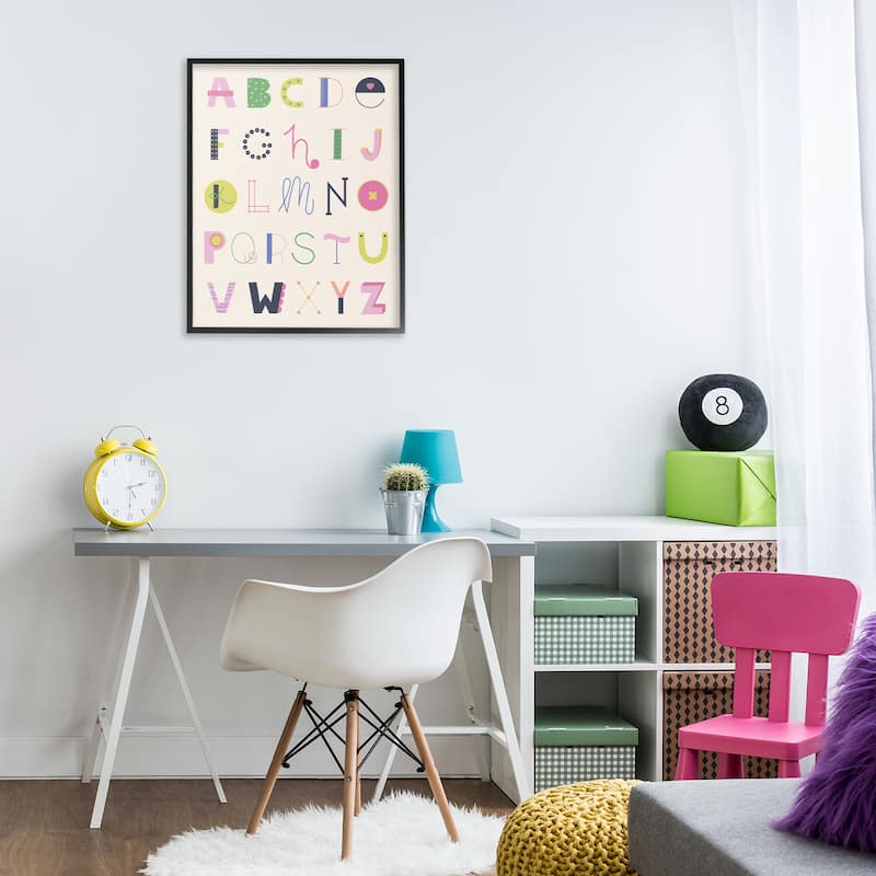 Stupell Eclectic Alphabet Letters Framed Giclee Art Design By Sazerelli Designs