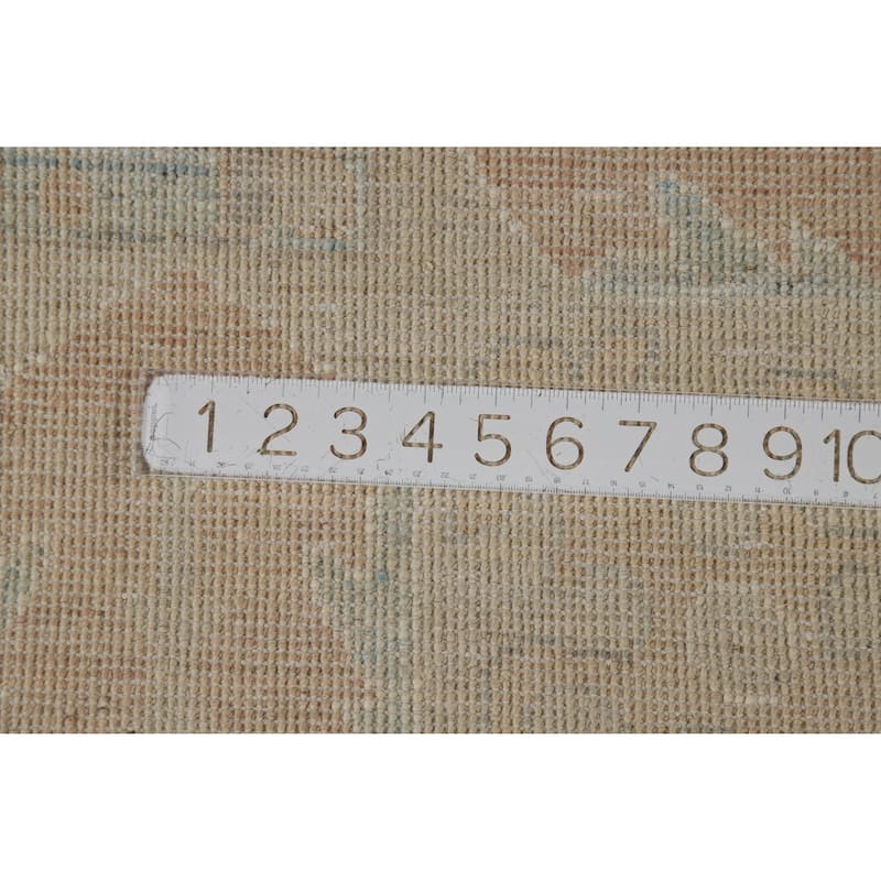 Vegetable Dye Floral Oushak Turkish Large Rug Hand-Knotted Wool Carpet - 9'10"x 14'0"