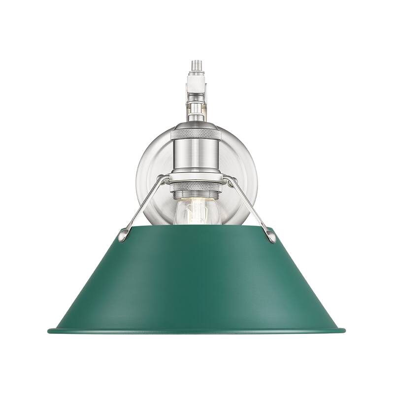 Yep by Golden Lighting Orwell 1-light Wall Sconce in Pewter and Pine Green shade
